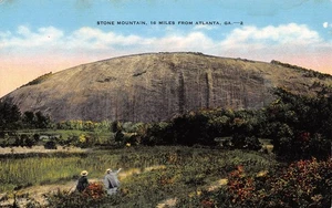 GA~GEORGIA~STONE MOUNTAIN PARK~COUPLE IN FIELD ENJOYING THE VIEW~C.1945 - Picture 1 of 3