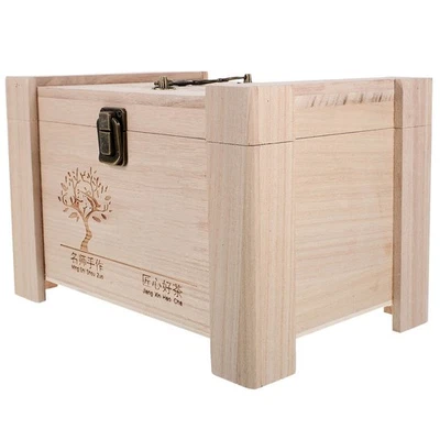  Cofanetto Tisane Contenitore Per Legna Piccola Cassapanca in Legno - Immagine 1 di 4