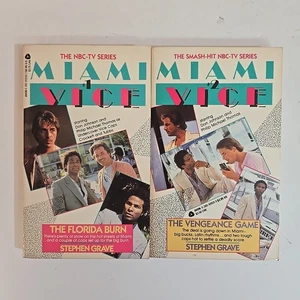 Miami Vice #1 & #2 The Florida Burn & The Vengeance Game Avon 1985 1st Printings - Picture 1 of 6