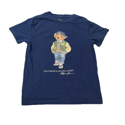Polo Ralph Lauren Polo Bear Short Sleeve Graphic Tee Youth 7 Varsity Navy - Image 1 of 4