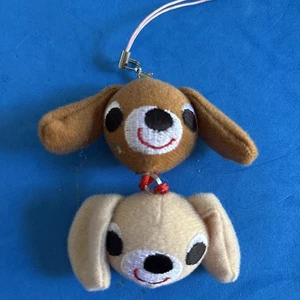2 Portachiavi Cucciolo Cane Mini Piccolo Peluche Peluche Marrone e Marrone - Foto 1 di 2