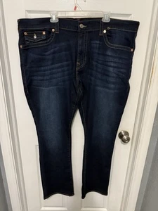 True Religion Mens Jeans Ricky Relaxed Straight 46/32 Big & Tall Dark Wash NEW - Picture 1 of 9