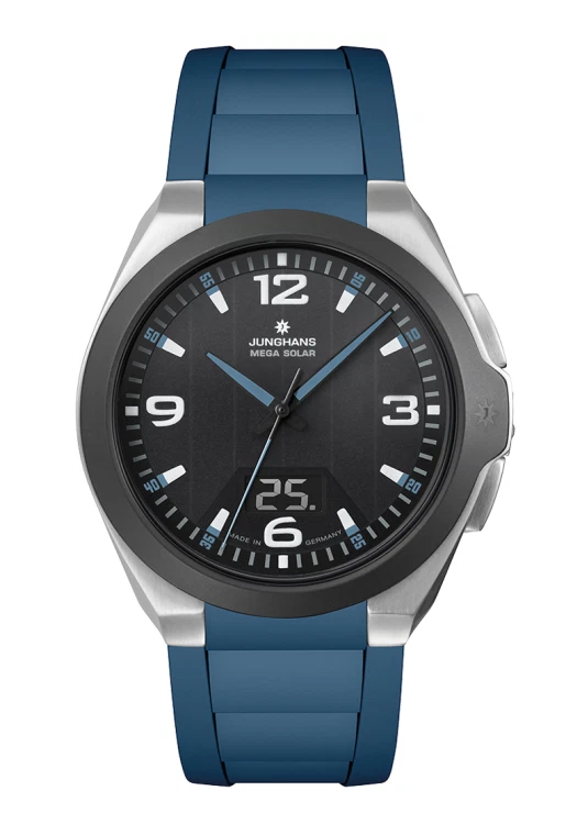 Junghans Spektrum Mega Solar 41.6mm Black Dial Rubber Band Watch 18/1527.00 - Image 1 of 1