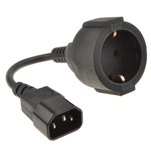 IEC 3 Polig C14 Kessel Auf Europäisch Schuko Netzstecker Buchse Adapter Kabel - Bild 1 von 8