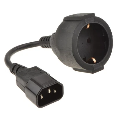 IEC 3 Polig C14 Kessel Auf Europäisch Schuko Netzstecker Buchse Adapter Kabel - Bild 1 von 4