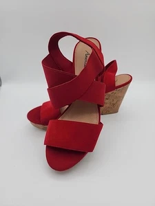 Red American Eagle Wedges Heals Womens Size 8 1/2 - Picture 1 of 16