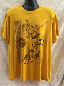 PEE-CHEE Folder Men’s GRAPHIC T-Shirt~XL~S/S Cotton-Poly GOLDEN Yellow 2-Sided - Picture 1 of 6