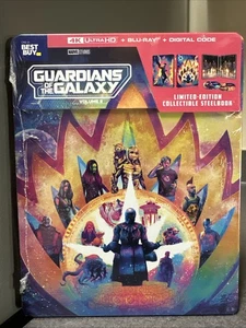 GUARDIANS OF THE GALAXY: VOL 3 + COLLECTIBLE STEELBOOK + 4K ULTRA HD + BLU-RAY - Picture 1 of 11