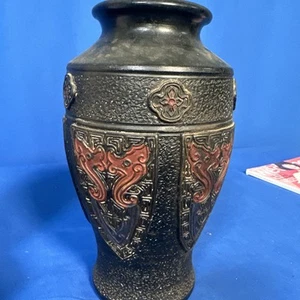 Tokanabe 1920er Art Deco japanische Keramik 10,5" Vase Schild Design Japan - Bild 1 von 13
