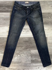 Paige Cindy Jeans Women’s Size 27 Straight Dark Blue High Rise Raw Ham - Picture 1 of 6