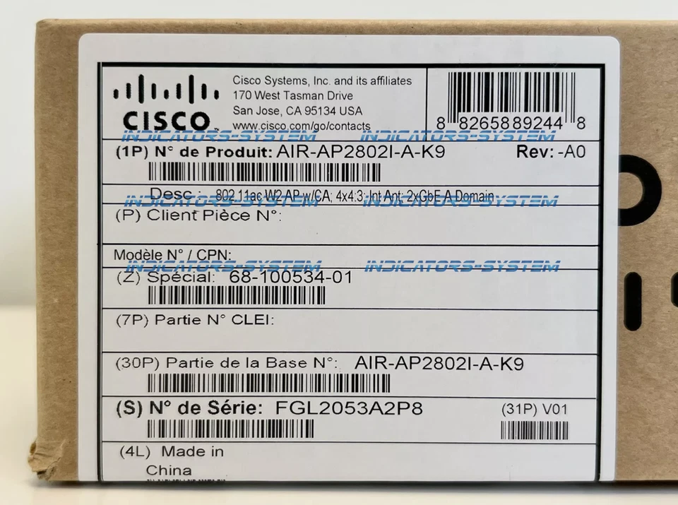 🔥1PCS NEW Cisco AIR-AP2802I-A-K9 (FedEx or DHL) Fast Ship - Image 1 of 1