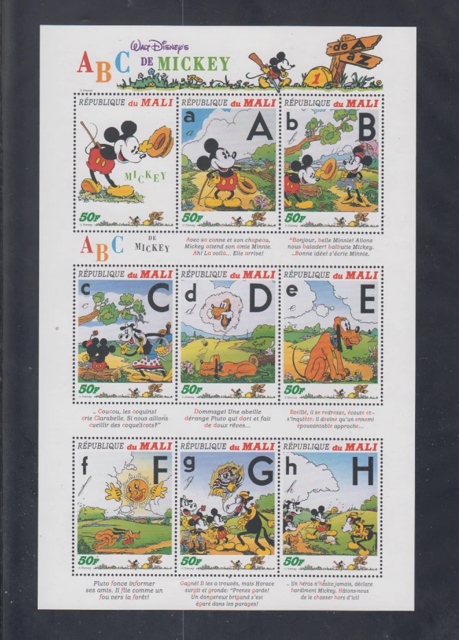 MALI - DISNEY STAMPS - MNH - SOUVENIR SHEET - ABC DE MICKEY - Image 1 of 1