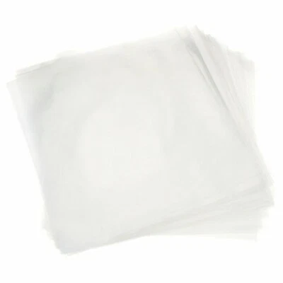 PANMER 100x 12" Record Sleeves Clear Plastic Outer 250g Slimline Polyethylene LP Covers