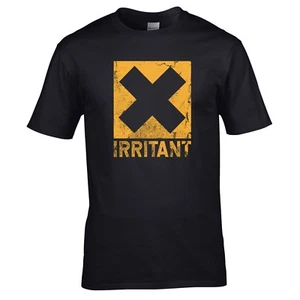 Irritant T-Shirt - Hazard Dangerous Symbol Funny Joke Unisex Tee Mens Gift Top - Picture 1 of 2