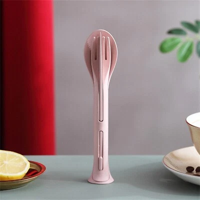 Three-in-one Portable Knife And Fork Spoon Family Plastic Spoon And Fork Set U - Bild 1 von 4