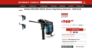 Makita HR3200C Rotary Hammer Drill SDS Plus 850W 32mm Corded Power Tool - Picture 1 of 3