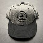 Vintage Stussy Capz Snapback Hat Cap Wool SS Logo USA Made 80s 90s Gray Black