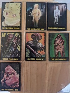 1964 Outer Limits Collector Cards Lot.  Cards #1 - #7.   (7 Total Cards).
