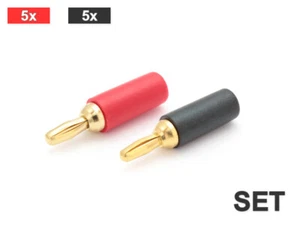 Bananenstecker 2,5mm vergoldet, 10 Stück im Set (5x rot, 5x schwarz) - Bild 1 von 2
