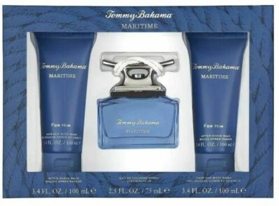 Tommy Bahama Maritime Juego de Regalo de 3 Piezas para Hombres 2.5oz EDC, 3.4oz Bálsamo y Lavado Foto 1 de 4