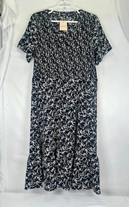 Nuevo vestido floral blanco y negro con volantes talla grande 22-24 - Imagen 1 de 9