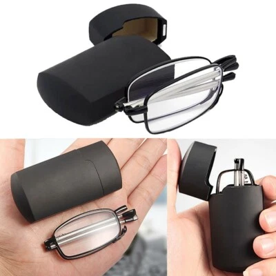 MARKENLOS Foldable Reading Glasses With Case Rotation Glasses Telescope Unisex-Adult +1.00