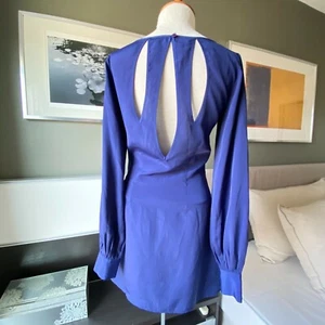 - ASOS Blue Party Dress Back Cutout and Slashed Sleeves US2 UK6 EU34 - Picture 1 of 9