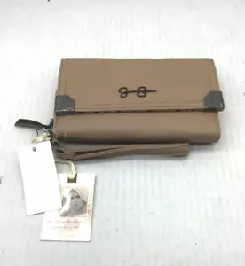 Jessica Simpson Beige Faux Leather Wristlet Wallet With Zipper Compartments - Picture 1 of 9