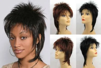 PELUCA ESTILO PELUCA JUDITH PUNK de pelo liso hasta el cuello de los años 80 para mujer  Foto 1 de 4