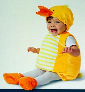 Duck costume-chicken-child's-0-6 months-booties-hood-yellow bird dress up-PLUSH - Picture 1 of 16