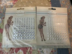 2 Pkgs Vintage Attic Say It In Crystals & Pearls Swirls Bling Stickers #167 NEW - Picture 1 of 1