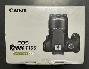 Canon Rebel T100 Camera Kit In Original Box W/ Manual - Picture 1 of 17
