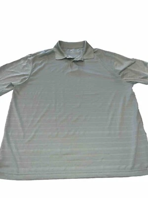 Marc Edwards Shirt Mens XL Mint Green Polo Golf Casual Polyester Stripe Textured - Image 1 of 4