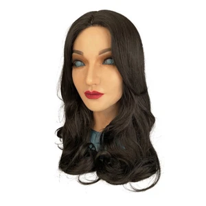 Máscara de cabeza de silicona realista para mujer cabeza completa travesti de Halloween con disfraces - Imagen 1 de 12