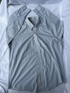 Brooks Brothers Kleid Shirt. 16,5-34 Kragen spitz/Knopfleiste. Blaukaro - Bild 1 von 10
