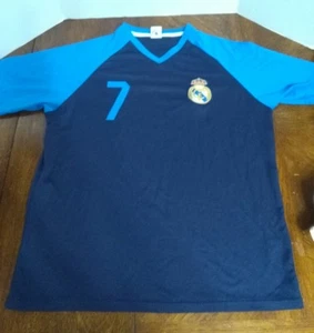 REAL MADRID #7 V-NECK SHORT SLEEVE JERSEY MENS LARGE CRISTIANO RONALDO - Picture 1 of 4