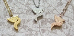 Spiritual Fox Stainless Steel Pendant - in Gold, Rose Gold or Platinum Plating - Picture 1 of 10