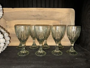 Noritake Entree Green Crystal 7” Wine Goblets (8) - Picture 1 of 2