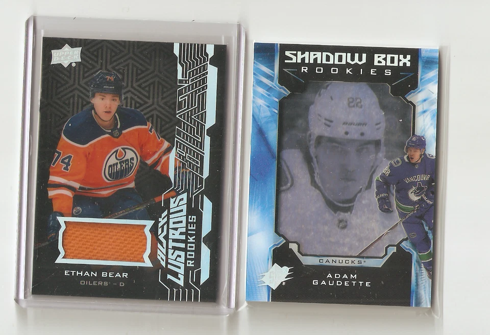 18-19 UD SPX Shadow Box RC Adam Gaudette/298 - Image 1 of 1