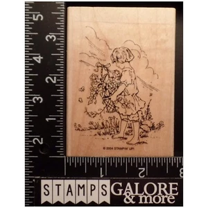 Stampin' Up! Rubber Stamps 2004 SWEET SEASONS GIRL GARDEN EASTER BASKET #11 - Picture 1 of 2