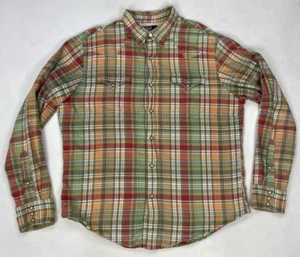 Polo Ralph Lauren Plaid Shirt Men Large Long Sleeve Heavyweight Thermal Lined - Picture 1 of 9