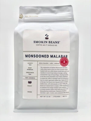 SMOKIN BEANS COFFEE 1-10lb Monsooned Malabar * Specialty Coffee * Order Today, Roasted Today