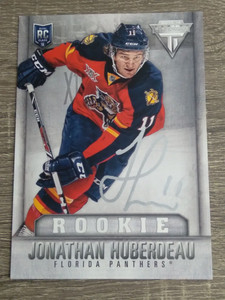 JONATHAN HUBERDEAU SIGNED 2013-14 Panini Titanium Rookie Jumbos Box Toppers #J-6