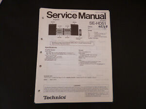 Oryginalna instrukcja serwisowa schemat Technics SE-HD51