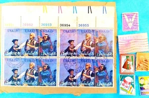 Lote - Hoja de estampillas postales de 50 centavos Spirit of '76 canceladas Navidad - Imagen 1 de 4