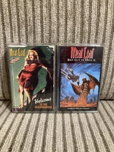 Meat Loaf Welcome To The Neighborhood & Bat Out Of Hell II Cassette Tapes Lot - Foto 1 di 3