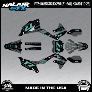 Kalair GFX Graphics Kit for KX450 2019-2023 and KX250 2021-24 Axis - TEAL-SHIFT - Picture 1 of 4
