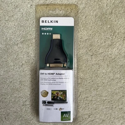 Belkin DVI TO HDMI Gold Plated Adapter F3Y037bf NEW SEALED For TV Laptop Monitor - Image 1 of 3
