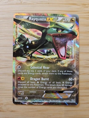 Rayquaza EX 85/124 Dragons Exalted NM Ultra Rare Pokemon Card - Image 1 of 2