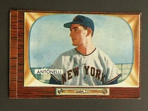 1955 Bowman #124 Johnny Antonelli New York Giants Miscut - Picture 1 of 2